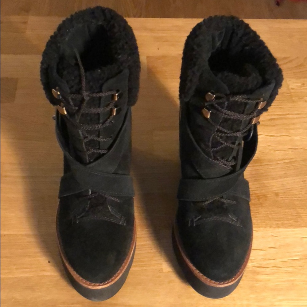 Coach Wedge Shearling Boots